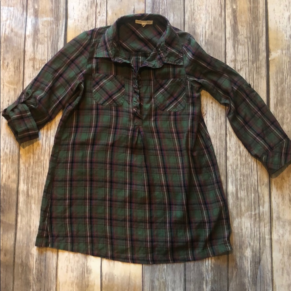 Copper key plaid shirt dress size Small or 7/8